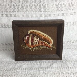 Framed Needlepoint Sea Shell